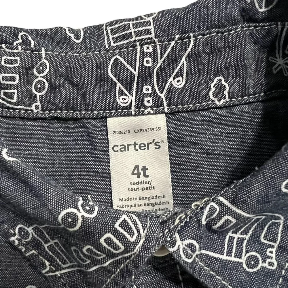 Carter's 4T Transportation Vehicles Button Down Shirt